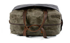 Casual Waxed Canvas Leather Mens Large Travel Weekender Bag Luggage Duffle Bag Fitness Bag for Men - imessengerbags