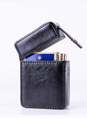 Classic Eco Leather Mens 20pcs Cigarette Holder Case with lighter holder Blue Cigarette Case for Men