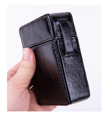 Classic Eco Leather Mens 20pcs Cigarette Holder Case with lighter holder Coffee Cigarette Case for Men