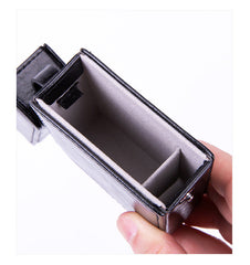 Classic Eco Leather Mens 20pcs Cigarette Holder Case with lighter holder Gray Cigarette Case for Men