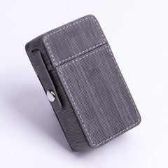 Classic Eco Leather Mens 20pcs Cigarette Holder Case with lighter holder Black Cigarette Case for Men