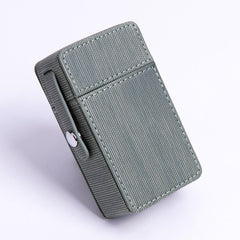 Classic Eco Leather Mens 20pcs Cigarette Holder Case with lighter holder Gray Cigarette Case for Men