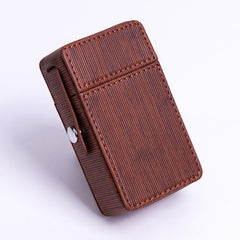 Classic Eco Leather Mens 20pcs Cigarette Holder Case with lighter holder Brown Cigarette Case for Men