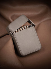 Black Classic Leather Mens 20pcs Cigarette Holder Case with lighter holder Cigarette Case for Men