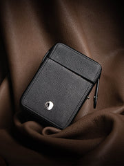 Black Classic Leather Mens 20pcs Cigarette Holder Case with lighter holder Cigarette Case for Men