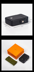 Black Classic Leather Mens 20pcs Cigarette Holder Case with lighter holder Cigarette Case for Men