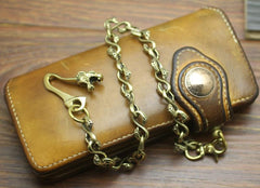 Cool Men's Handmade Dragon Skull Brass Biker Wallet Chain Pants Chain For Men - imessengerbags