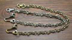 Cool Men's Handmade Dragon Skull Brass Biker Wallet Chain Pants Chain For Men - imessengerbags