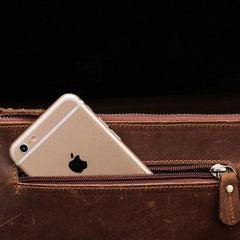 Classy Vintage LEATHER MEN'S  Cell Phone Holster Fanny Pack Waist Bag For Men - imessengerbags