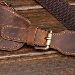 Classy Vintage LEATHER MEN'S  Cell Phone Holster Fanny Pack Waist Bag For Men - imessengerbags