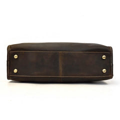 Vintage Leather Brown Men's 14‘’ Laptop Briefcase Professional Briefcase Business Handbag For Men - imessengerbags
