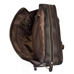 Vintage Leather Brown Men's 14‘’ Laptop Briefcase Professional Briefcase Business Handbag For Men - imessengerbags