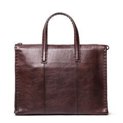 Classy Brown Leather Men's Professional Briefcase 14‘’ Laptop Briefcase For Men - imessengerbags