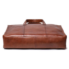 Classy Brown Leather Men's Professional Briefcase 14‘’ Laptop Briefcase For Men - imessengerbags