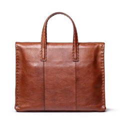 Classy Brown Leather Men's Professional Briefcase 14‘’ Laptop Briefcase For Men - imessengerbags