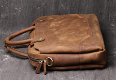 Vintage Leather Mens Briefcase Bag Work Bag Business Bag 15inch Computer Bag For Men - imessengerbags