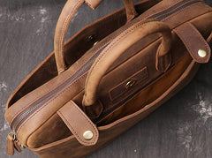 Vintage Leather Mens Briefcase Bag Work Bag Business Bag 15inch Computer Bag For Men - imessengerbags