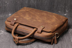 Vintage Leather Mens Briefcase Bag Work Bag Business Bag 15inch Computer Bag For Men - imessengerbags