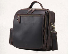 Black Coffee Fashion Leather Mens Vintage Small Handbag Shoulder Bags Side Bag For Men - imessengerbags