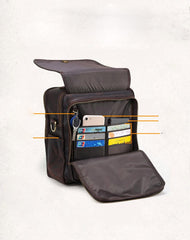Black Coffee Fashion Leather Mens Vintage Small Handbag Shoulder Bags Side Bag For Men - imessengerbags