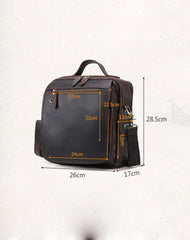 Black Coffee Fashion Leather Mens Vintage Small Handbag Shoulder Bags Side Bag For Men - imessengerbags