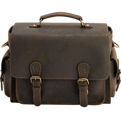 Coffee Vintage Leather Mens Camera Messenger Bag Crossbody Camera Bags for Men - imessengerbags