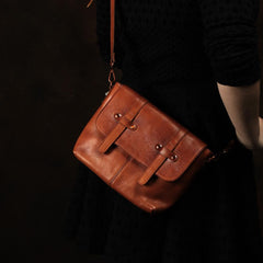 Vintage Brown Leather Men's Side Bag Messenger Bag Brown Courier Bag For Men - imessengerbags
