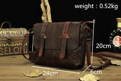 Vintage Brown Leather Men's Side Bag Messenger Bag Brown Courier Bag For Men - imessengerbags