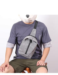 Cool Black Nylon Men's Sling Bag Camouflage Chest Bag Nylon One shoulder Backpack Sports Bag For Men