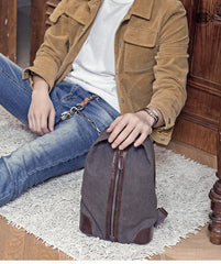Black Canvas Sling Backpack Men's Sling Bag Chest Bag Canvas One shoulder Backpack For Men - imessengerbags