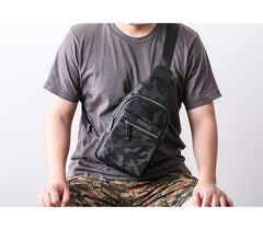 Cool Nylon Men's Sling Bag Camouflage Chest Bag Nylon One shoulder Backpack Sling Pack For Men