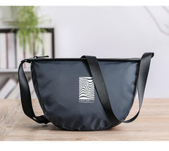 Cool Black Oxford Nylon MENS Waterproof Saddle Bag Side Bag Black Messenger Bag Courier Bag For Men