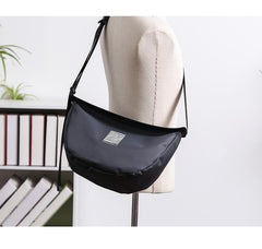 Cool Black Oxford Nylon MENS Waterproof Saddle Bag Side Bag Black Messenger Bag Courier Bag For Men