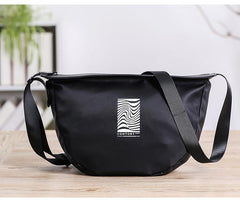 Cool Black Oxford Nylon MENS Waterproof Saddle Bag Side Bag Black Messenger Bag Courier Bag For Men