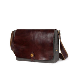 Cool Black Canvas Leather Mens Brown Courier Bag Messenger Bags Casual Postman Bags for Men - imessengerbags