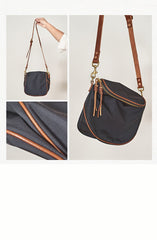 Cool Black Nylon Mens Small Messenger Bag Nylon Saddle Side Bag Courier Bag for Men - imessengerbags
