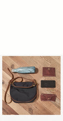 Cool Black Nylon Mens Small Messenger Bag Nylon Saddle Side Bag Courier Bag for Men - imessengerbags