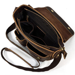 Cool Coffee LEATHER MENS 10 inches Vertical iPAD BAG COURIER BAG Brown MESSENGER BAG FOR MEN