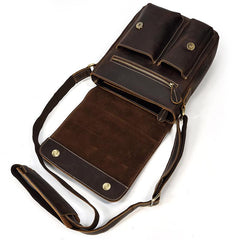 Cool Coffee LEATHER MENS 10 inches Vertical iPAD BAG COURIER BAG Brown MESSENGER BAG FOR MEN