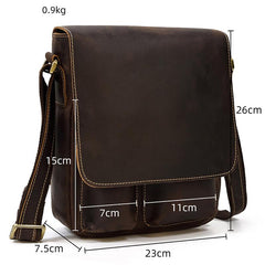 Cool Coffee LEATHER MENS 10 inches Vertical iPAD BAG COURIER BAG Brown MESSENGER BAG FOR MEN