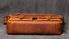 Cool Brown LEATHER MENS 12'' Side BAG COURIER BAG Brown MESSENGER BAG FOR MEN