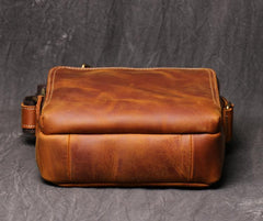 Cool Brown LEATHER MENS Ipad Vertical SIDE BAG COURIER BAG Vertical MESSENGER BAG FOR MEN