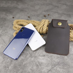 Cool Leather Men's Slim Cell Phone Holster Phone Holster Belt Bag Belt Pouch For Men - imessengerbags