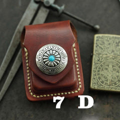 Cool Brown Leather Mens Holster Zippo Lighter Case Standard Zippo Lighter Holder with Belt Clip For Men