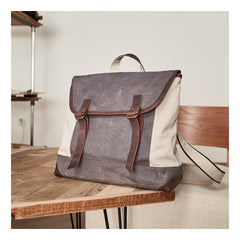 Fashion Canvas Leather Mens 14'' Satchel Messenger Bags Courier Bag College Postman Bag for Men - imessengerbags