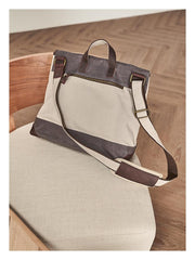 Fashion Canvas Leather Mens 14'' Satchel Messenger Bags Courier Bag College Postman Bag for Men - imessengerbags