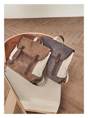 Fashion Canvas Leather Mens 14'' Satchel Messenger Bags Courier Bag College Postman Bag for Men - imessengerbags