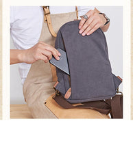 Canvas Mens Navy Sling Bag Sling Backpack One Shoulder Packs Chest Bags for men