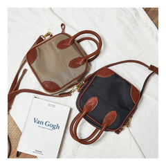 Fashion Nylon Leather Mens Womens Black Small Square Side Bag Messenger Bags Small Handbag for Men Women