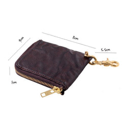 Cool Coffee Leather Mens Small Biker Chain Wallets Front Pocket Chain Wallet Small Wallet For Men - imessengerbags
